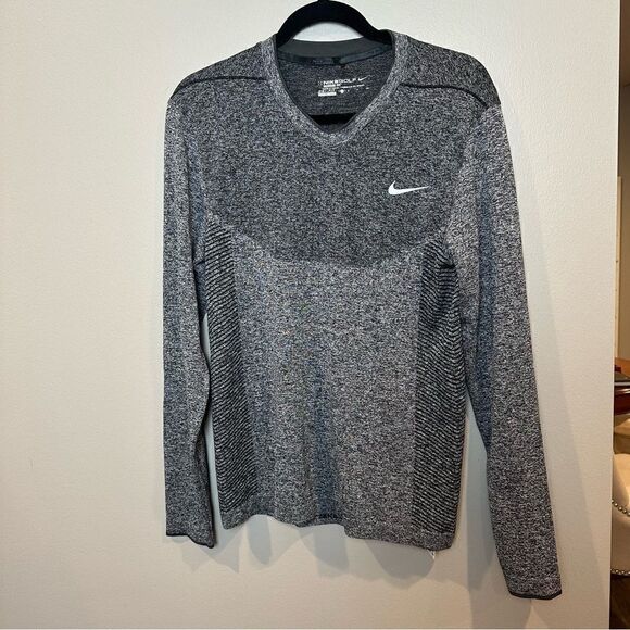 Mens Nike Golf Modern Fit Gray Long Sleeve Shirt - Picture 1 of 5